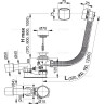 Сифон ALCAPLAST A566-112122-100 для гидромассажных ванн, хром, длина 100 см
